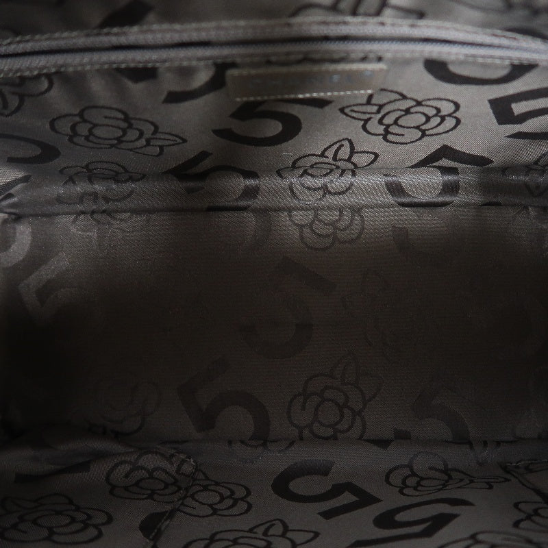 CHANEL Handbag Leather Brown Silver Hardware