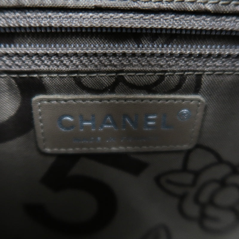 CHANEL Handbag Leather Brown Silver Hardware