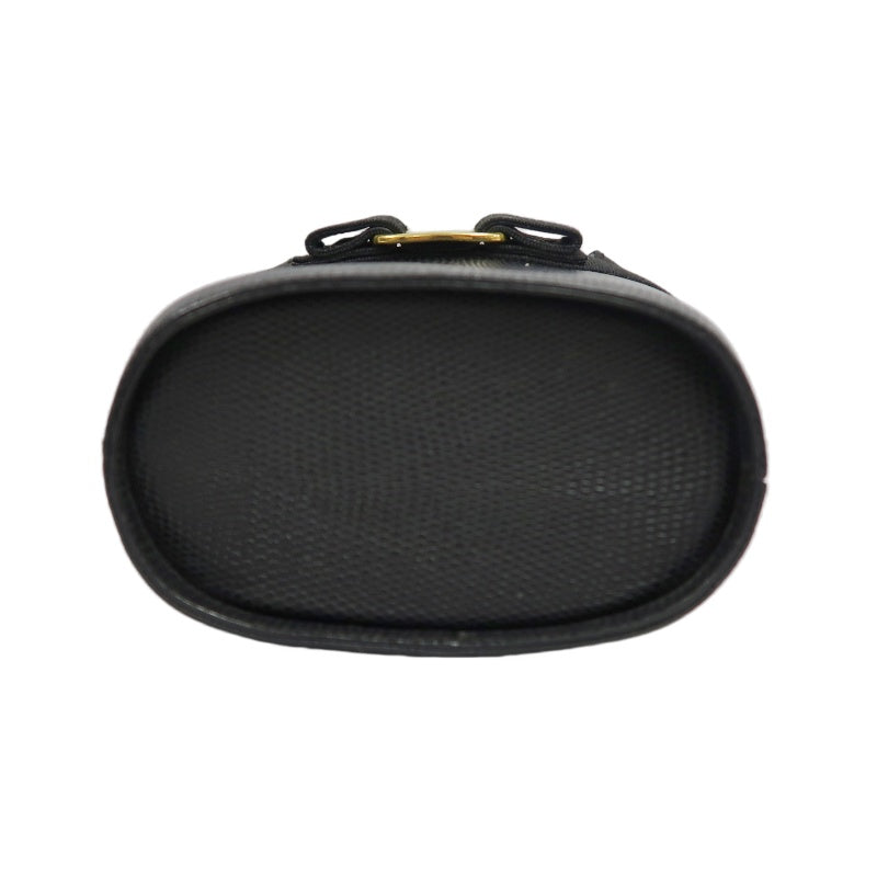 Salvatore Ferragamo black PVC lizard-embossed handbag with gold-tone hardware