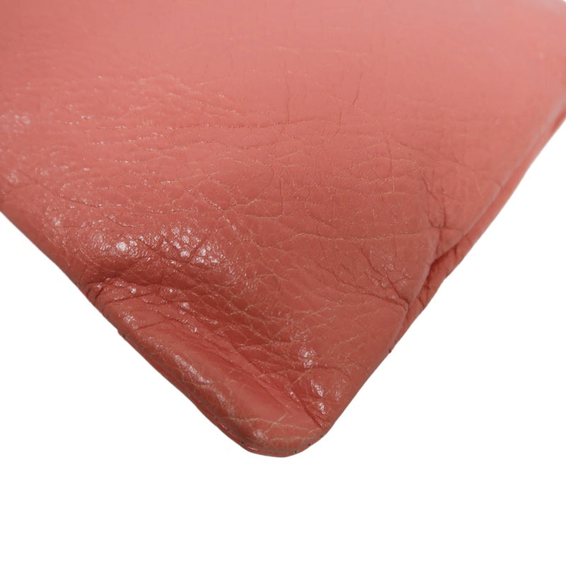 BALENCIAGA Pink Crinkled Lambskin Leather Motorcycle Crossbody Bag