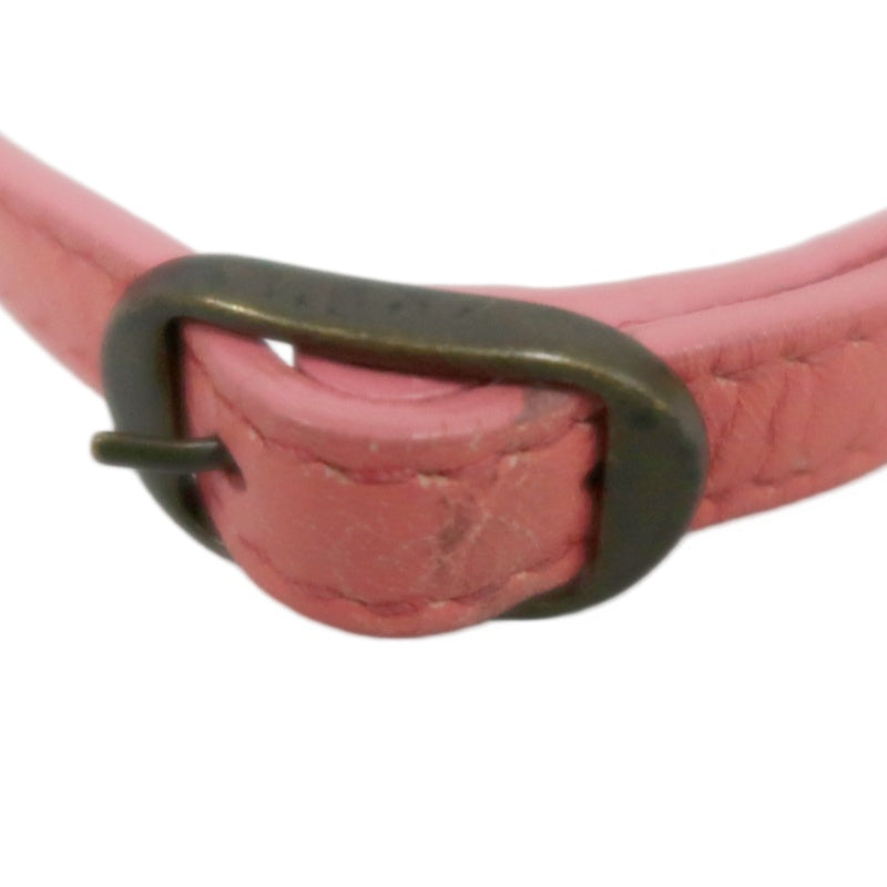 BALENCIAGA Pink Crinkled Lambskin Leather Motorcycle Crossbody Bag