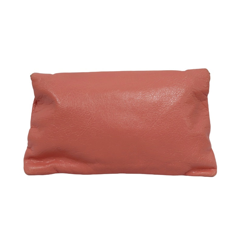 BALENCIAGA Pink Crinkled Lambskin Leather Motorcycle Crossbody Bag