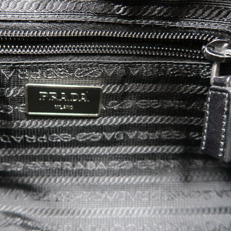 PRADA Shoulder Bag Nylon Black Silver Hardware