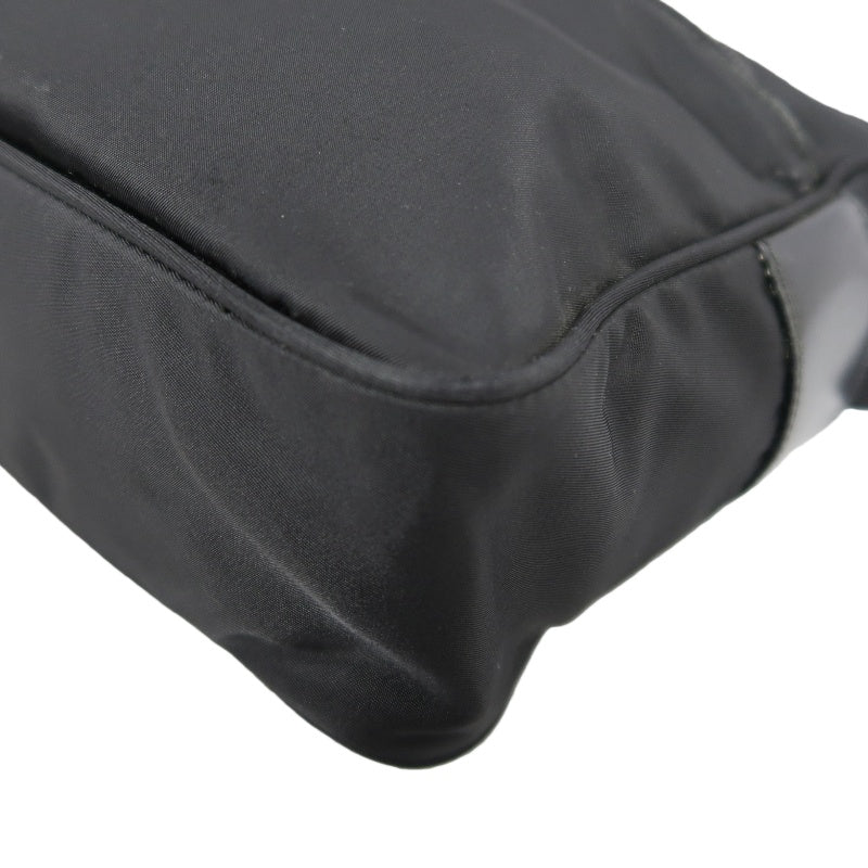 PRADA Shoulder Bag Nylon Black Silver Hardware
