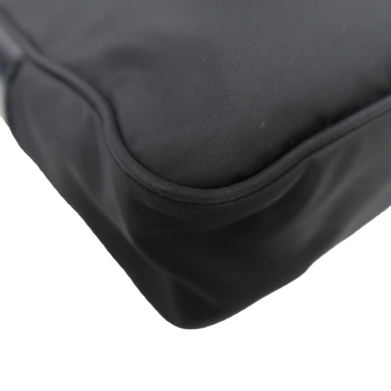 PRADA Shoulder Bag Nylon Black Silver Hardware