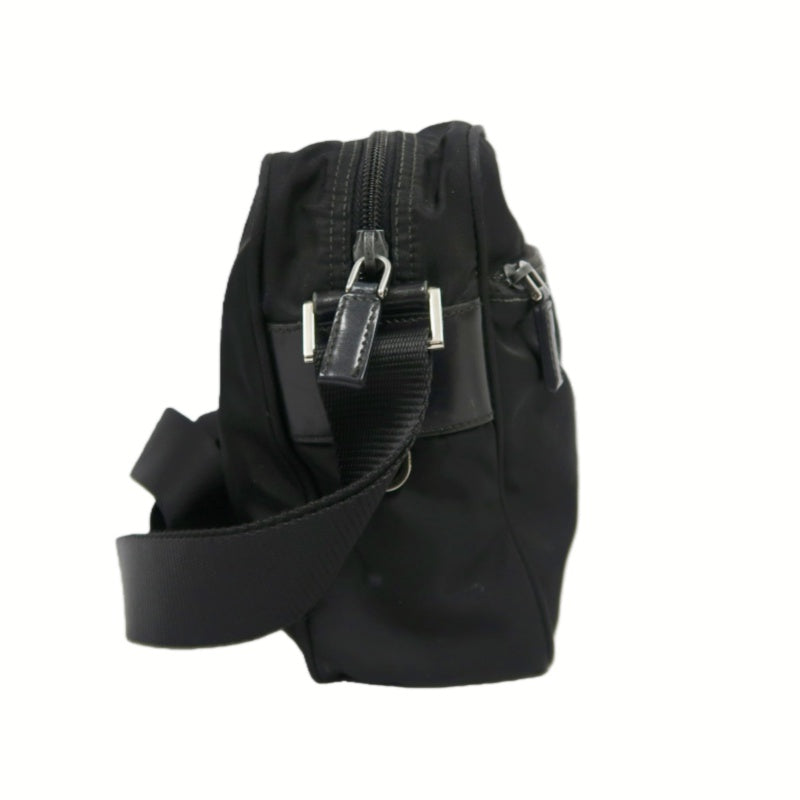 PRADA Shoulder Bag Nylon Black Silver Hardware