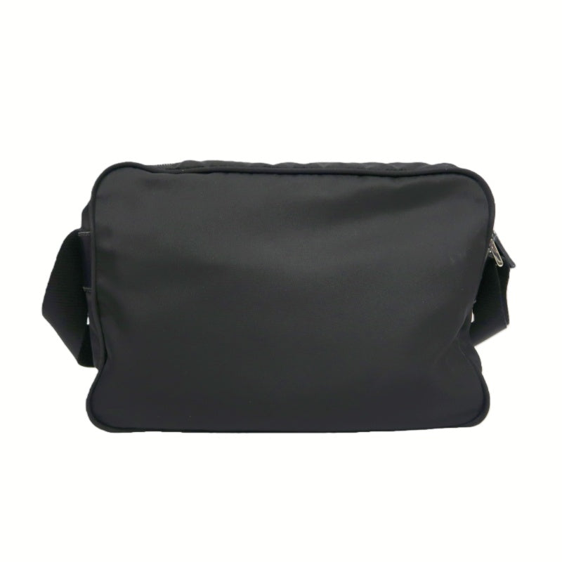 PRADA Shoulder Bag Nylon Black Silver Hardware