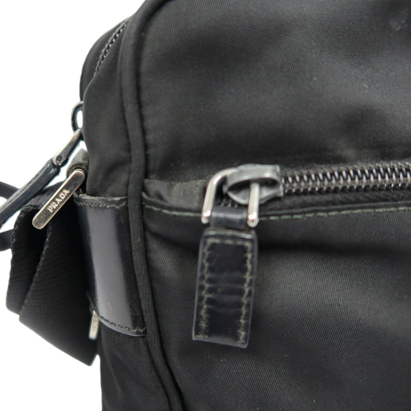 PRADA Shoulder Bag Nylon Black Silver Hardware
