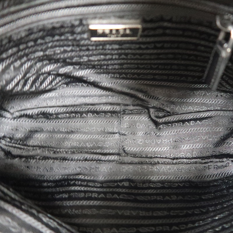 PRADA Shoulder Bag Nylon Black Silver Hardware