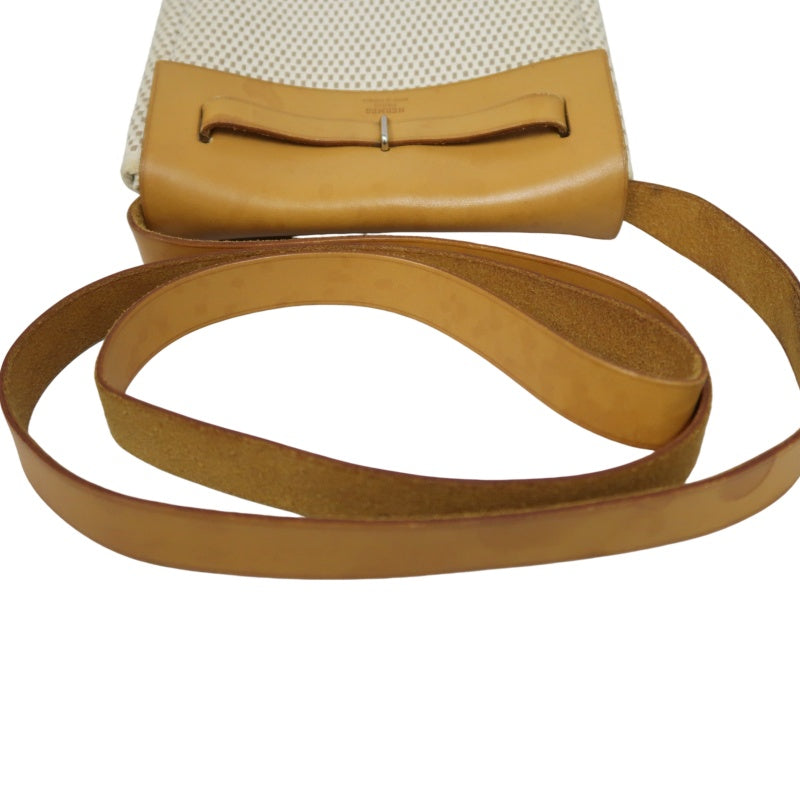 HERMES  Herbag TPM Shoulder Bag, Beige Canvas, Includes Extra Black Bag