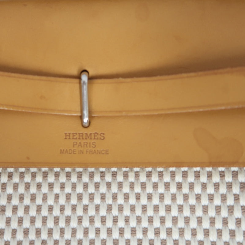 HERMES  Herbag TPM Shoulder Bag, Beige Canvas, Includes Extra Black Bag