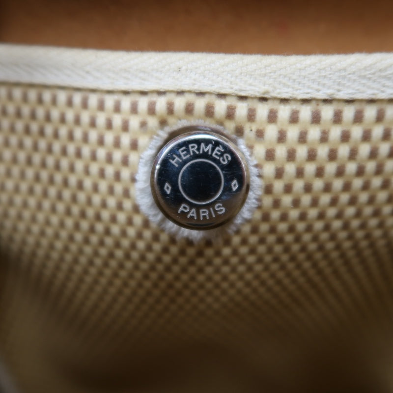 HERMES  Herbag TPM Shoulder Bag, Beige Canvas, Includes Extra Black Bag