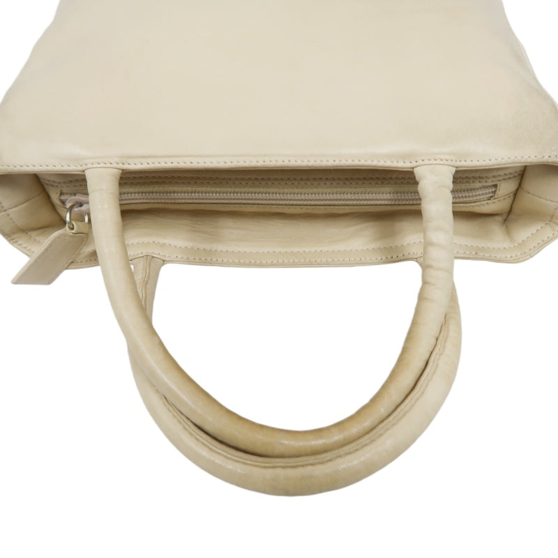 PRADA handbag leather beige cowhide tote bag