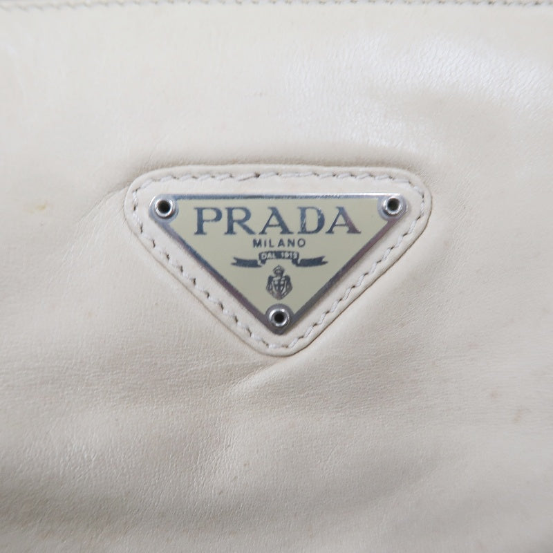 PRADA handbag leather beige cowhide tote bag