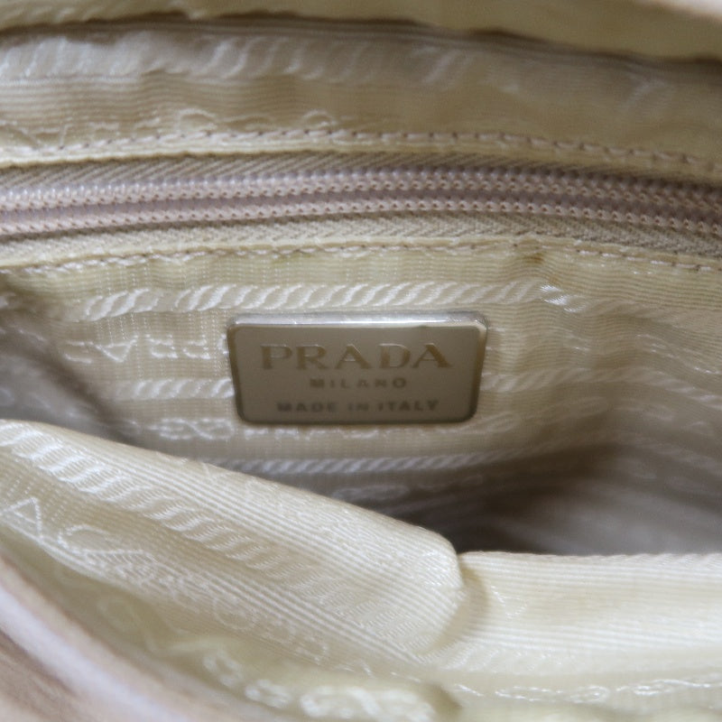 PRADA handbag leather beige cowhide tote bag