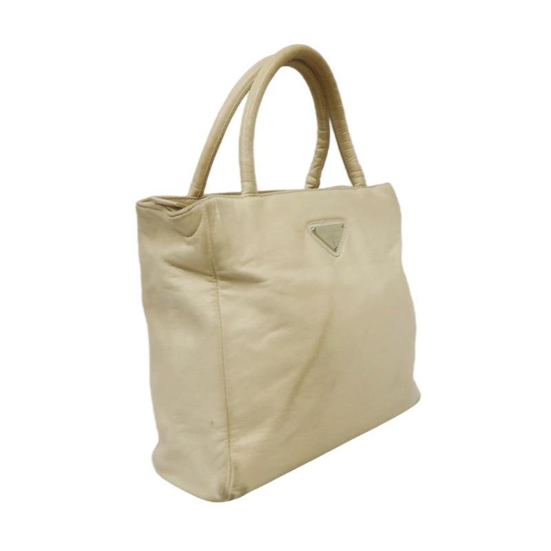 PRADA handbag leather beige cowhide tote bag