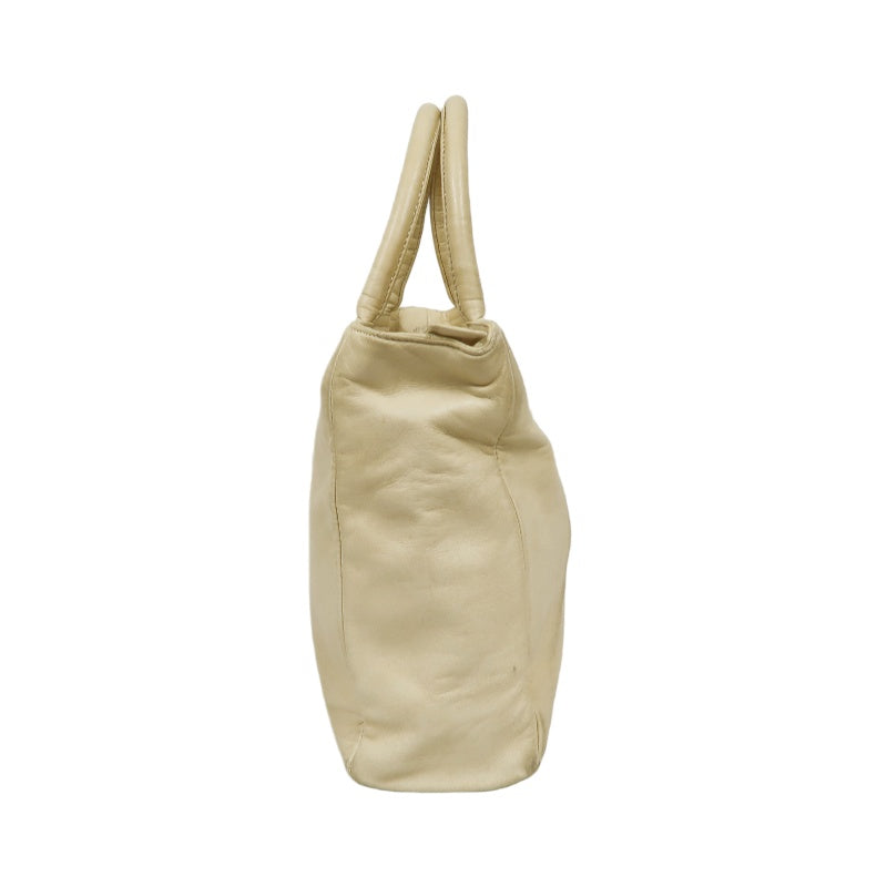 PRADA handbag leather beige cowhide tote bag