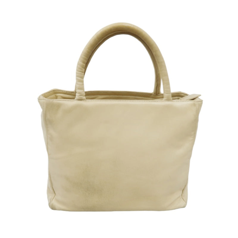 PRADA handbag leather beige cowhide tote bag