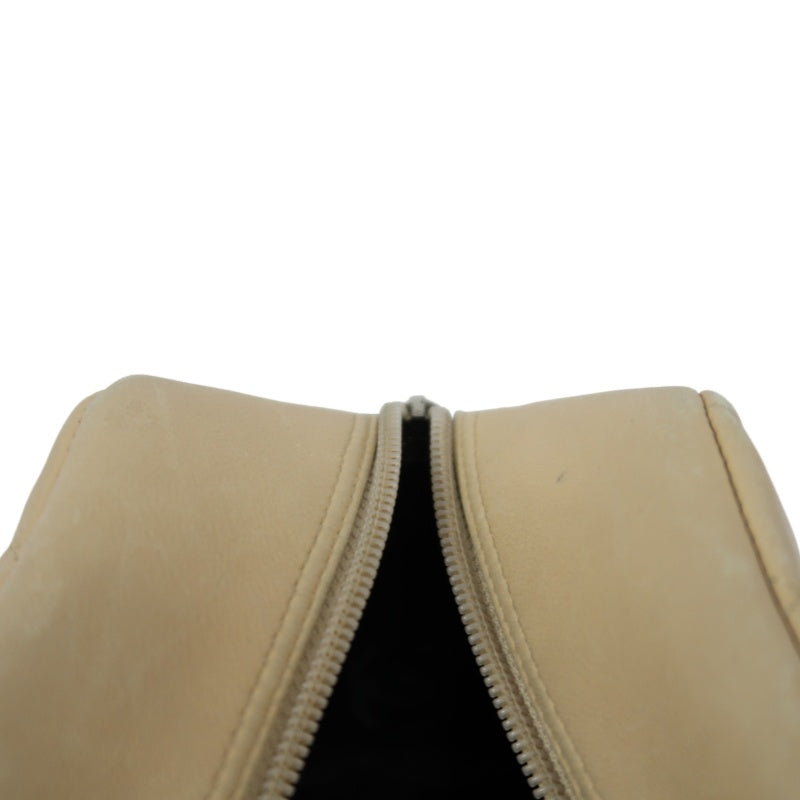 CHANEL Cambon Shoulder Bag Lambskin Beige Silver Hardware With Guarantee Card