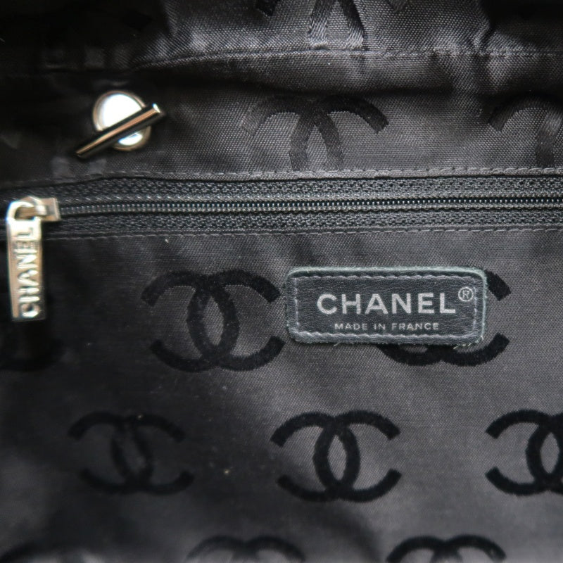 CHANEL Cambon Shoulder Bag Lambskin Beige Silver Hardware With Guarantee Card