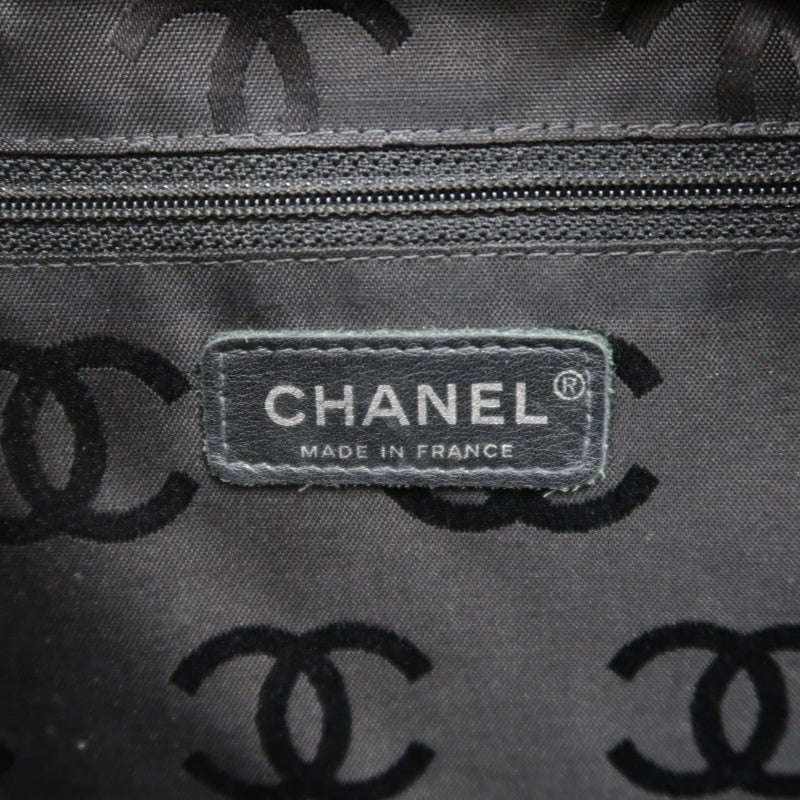 CHANEL Cambon Shoulder Bag Lambskin Beige Silver Hardware With Guarantee Card