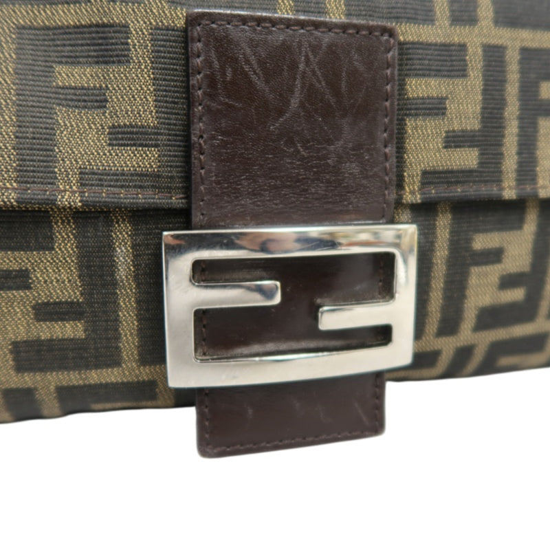 Fendi Zucca Mamma Baguette Canvas Handbag Brown