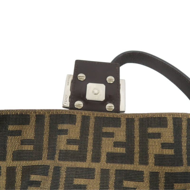 Fendi Zucca Mamma Baguette Canvas Handbag Brown