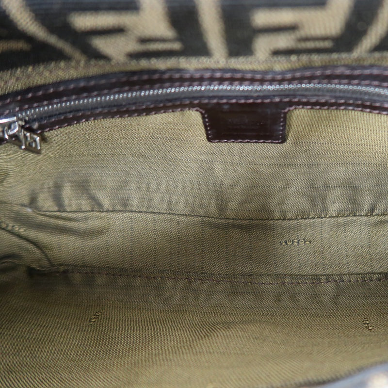 Fendi Zucca Mamma Baguette Canvas Handbag Brown