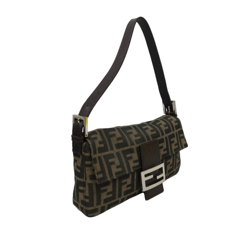 Fendi Zucca Mamma Baguette Canvas Handbag Brown