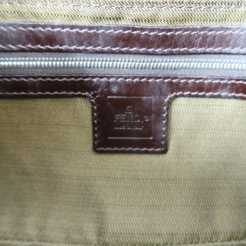 Fendi Zucca Mamma Baguette Canvas Handbag Brown