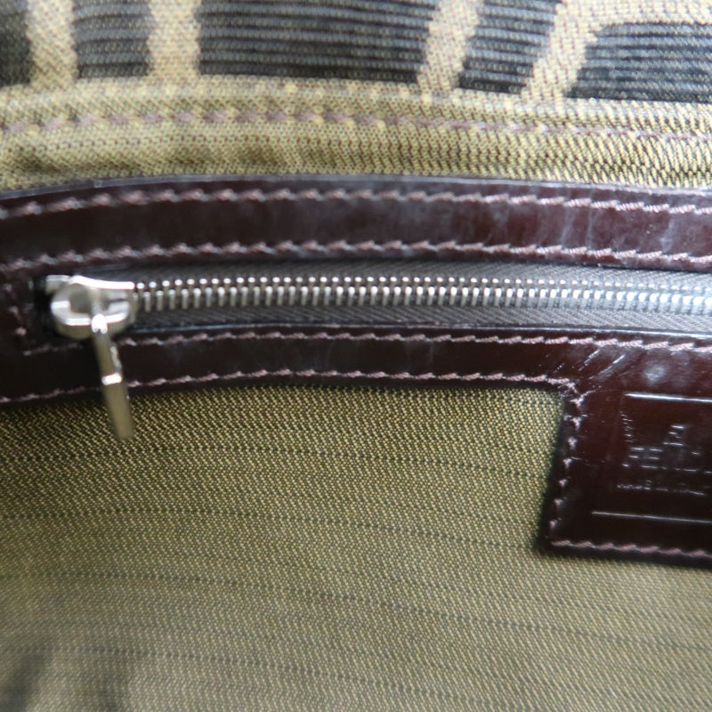 Fendi Zucca Mamma Baguette Canvas Handbag Brown