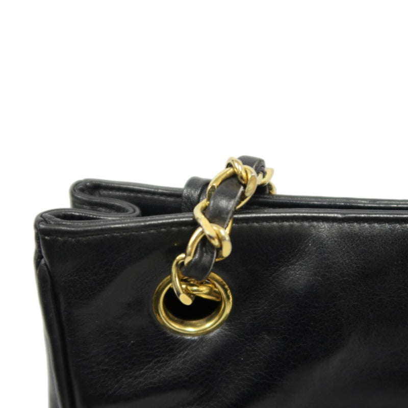 CHANEL Tote Bag, Lambskin, Black, Gold Hardware, Shoulder Bag