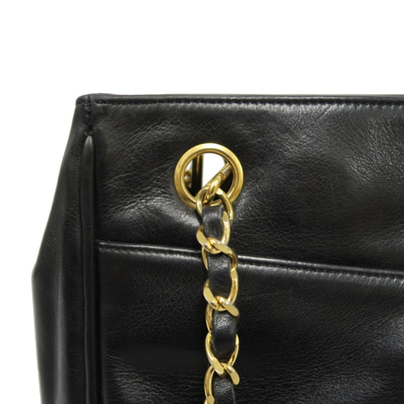 CHANEL Tote Bag, Lambskin, Black, Gold Hardware, Shoulder Bag