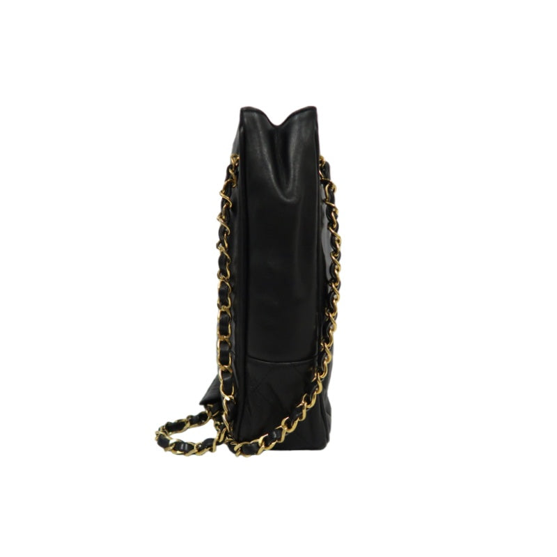 CHANEL Tote Bag, Lambskin, Black, Gold Hardware, Shoulder Bag
