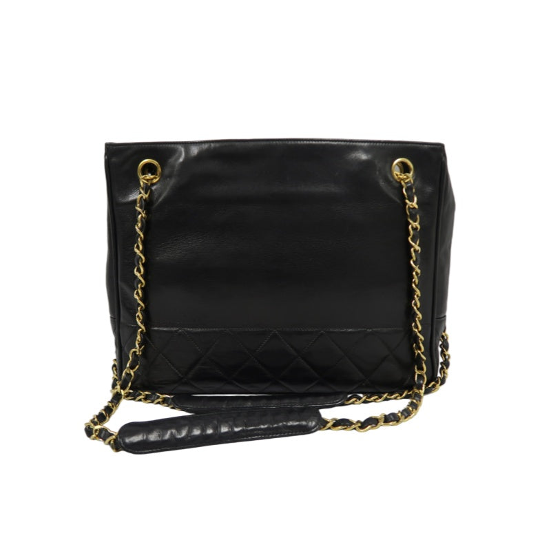 CHANEL Tote Bag, Lambskin, Black, Gold Hardware, Shoulder Bag