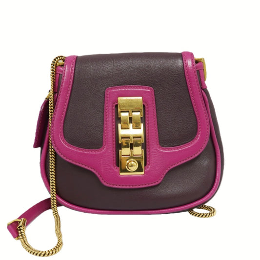 LOUIS VUITTON Trapecio Suhali Shoulder Bag Prune Art Deco Purple Gold Hardware LV Purple Leather Limited Edition Color-Block Crossbody Chain Bag