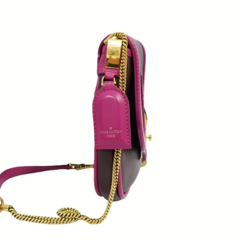 LOUIS VUITTON Trapecio Suhali Shoulder Bag Prune Art Deco Purple Gold Hardware LV Purple Leather Limited Edition Color-Block Crossbody Chain Bag
