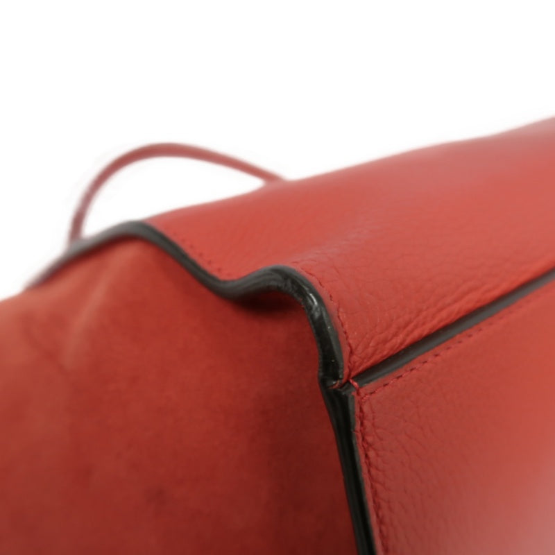 CELINE Trapeze Handbag, Red Leather, Includes Short Shoulder Strap