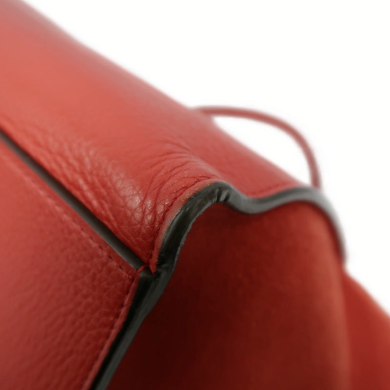 CELINE Trapeze Handbag, Red Leather, Includes Short Shoulder Strap