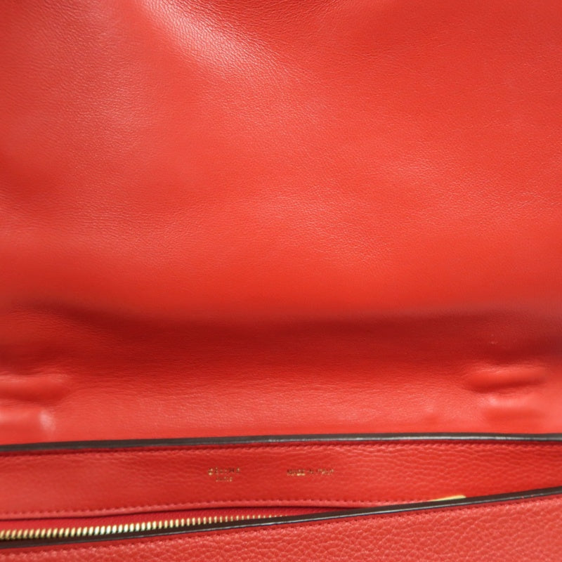 CELINE Trapeze Handbag, Red Leather, Includes Short Shoulder Strap