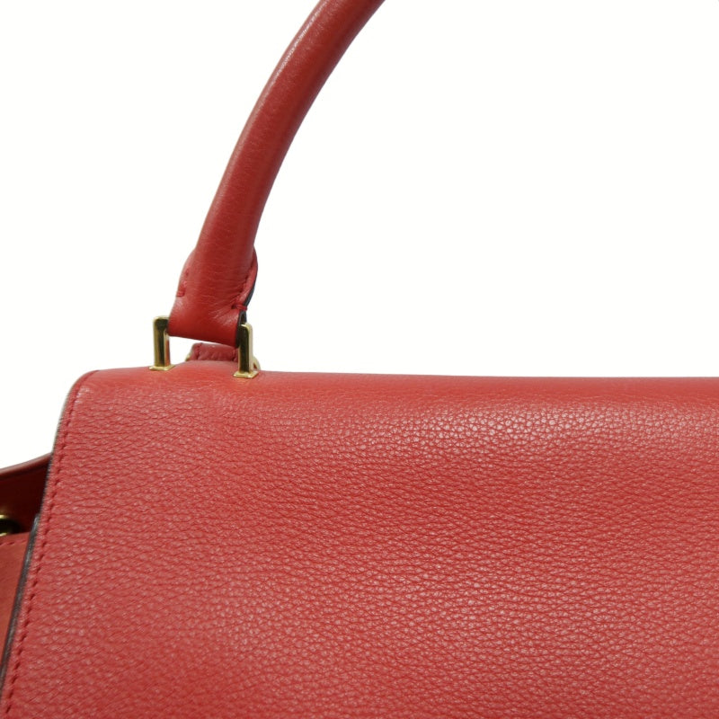 CELINE Trapeze Handbag, Red Leather, Includes Short Shoulder Strap