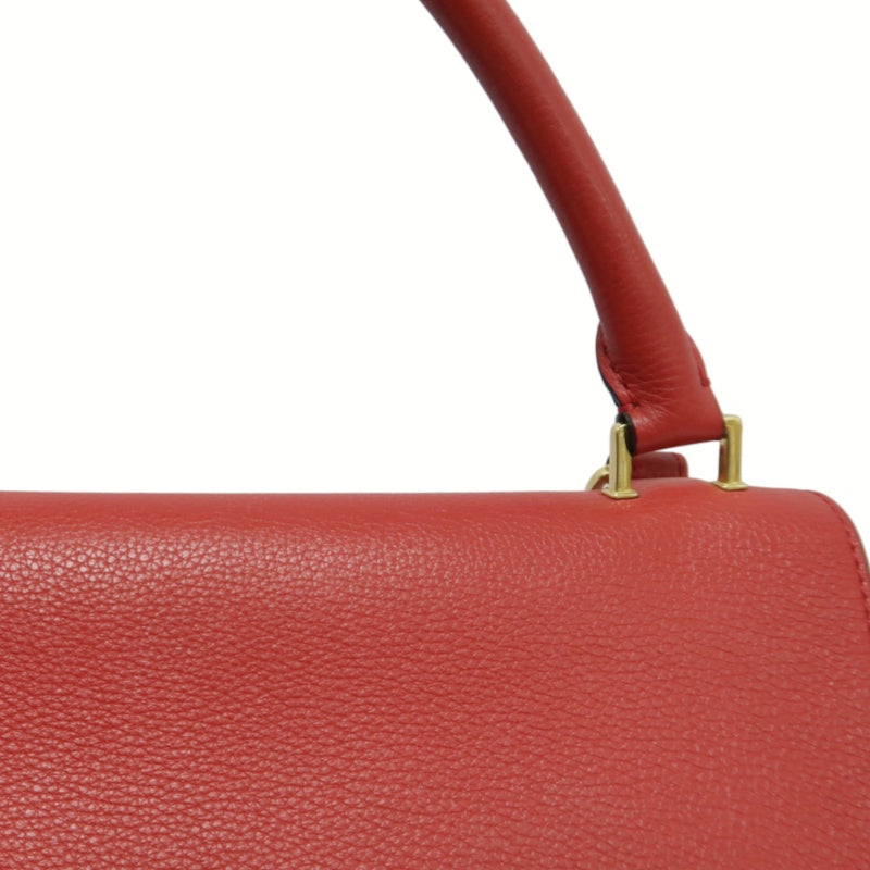 CELINE Trapeze Handbag, Red Leather, Includes Short Shoulder Strap