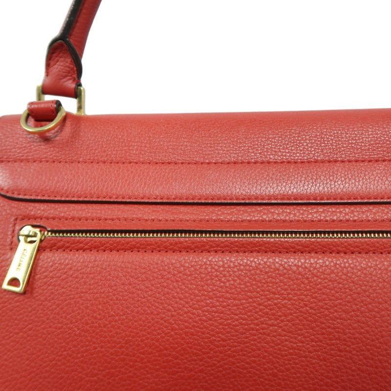 CELINE Trapeze Handbag, Red Leather, Includes Short Shoulder Strap
