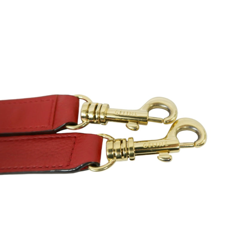CELINE Trapeze Handbag, Red Leather, Includes Short Shoulder Strap