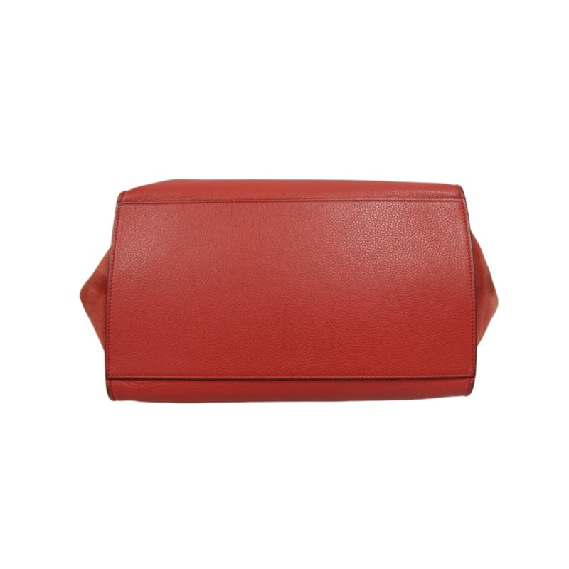 CELINE Trapeze Handbag, Red Leather, Includes Short Shoulder Strap