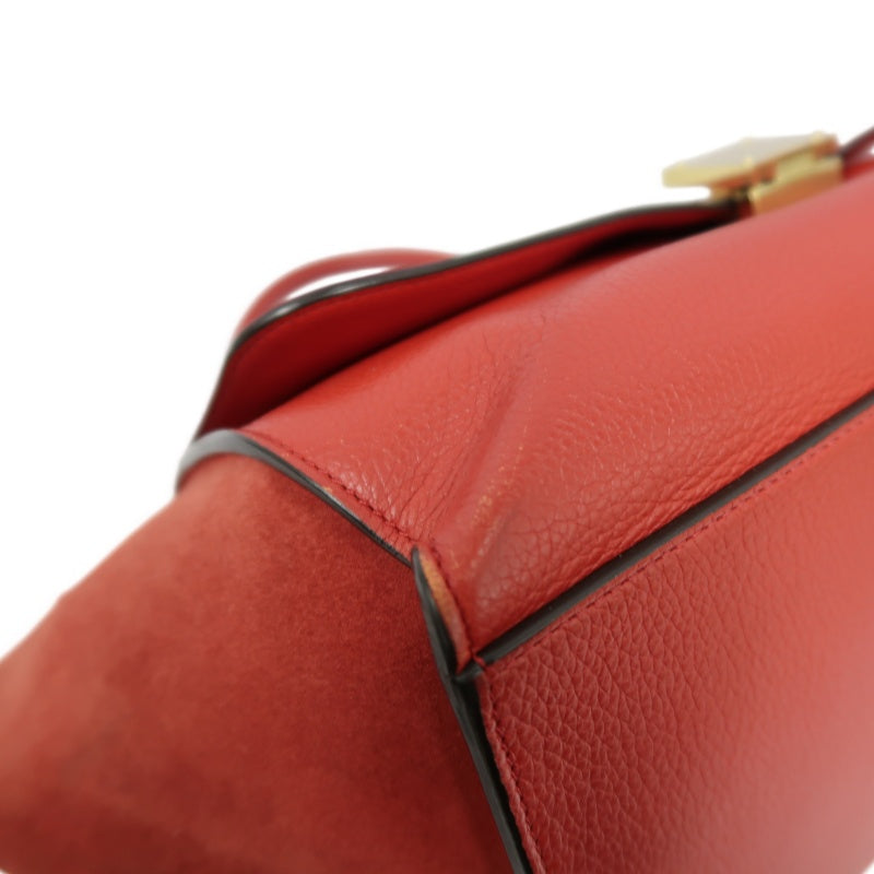 CELINE Trapeze Handbag, Red Leather, Includes Short Shoulder Strap