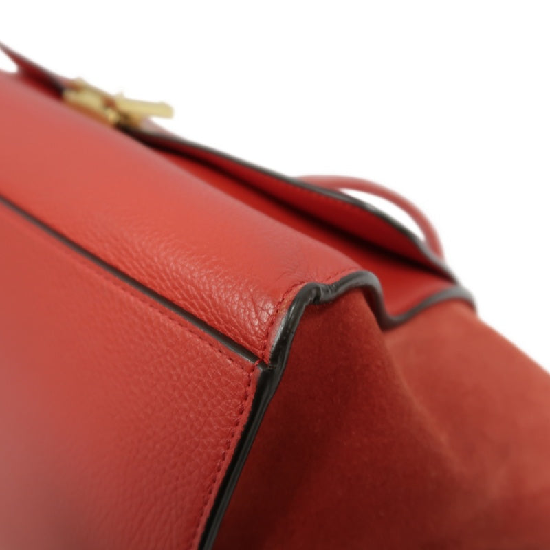 CELINE Trapeze Handbag, Red Leather, Includes Short Shoulder Strap