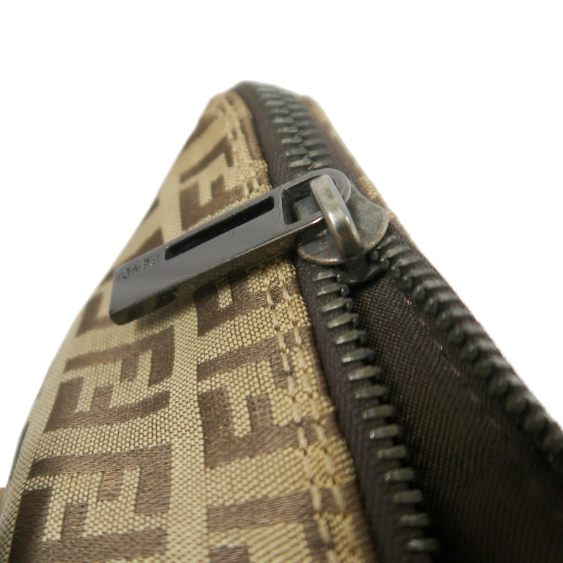 FENDI Zucca Monogram Canvas Boston Handbag, Brown