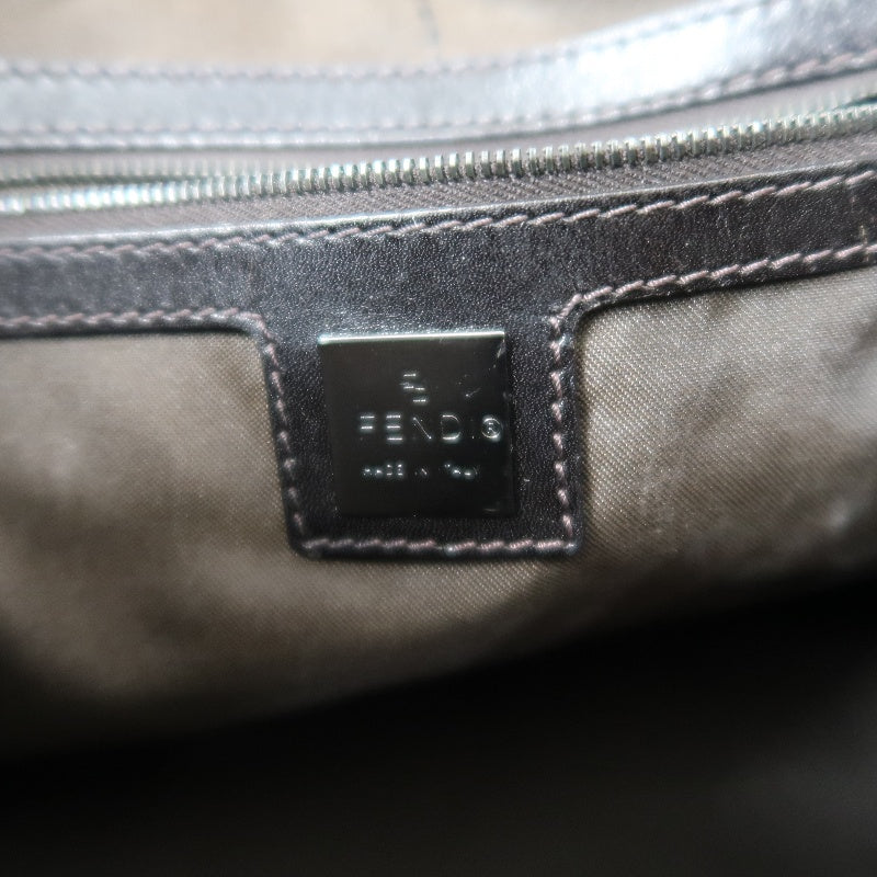 FENDI Zucca Monogram Canvas Boston Handbag, Brown