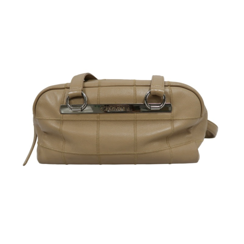 CHANEL Wild Stitch Calfskin Beige Silver Hardware Handbag